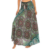 Summer Long Skirts Women Bottom Vintage Two Way Wear Beach Dress MartLion S01002-green One Size 