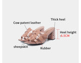 Women's Slippers With Patent Leather Open Toe Shoes Elegant High Heels MartLion   