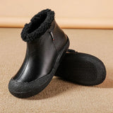 Leather Warm Cotton Boots  Boots Soft Botton  Surface Winter Thick Sole Mother Shoes MartLion   