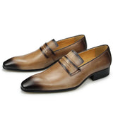 Men's Loafers Cowhide Wear-resistant and Leather Shoes Dress Office Formal Shoes Leather MartLion