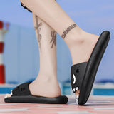 Breathable Men's Slippers Summer Outdoor Slides Massage Flip Flops Non-slip Flat Beach Sandals Shark Sneakers Shoes Mart Lion   