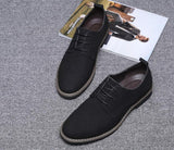 Men's Casual Lace-up Shoes Suede Leather Light Driving Flats Classic Outdoor Oxfords Mart Lion Black 38 China