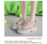 Summer Breathable Canvas Shoes Heightening Beggar Women's Flat Sneakers Thick Platform Student Sneakers Zapatillas Mujer Mart Lion   