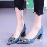 women classic green pointed toe slip on stiletto heel pumps lady sweet autumn office high heel shoes MartLion a 37 