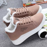 Winter Women Ankle Boots Woman Warm Plush Vulcanized Shoes Casual Walking Sneakers Female Flats Lace-up Ladies Snow Shoes MartLion
