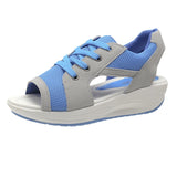 Sandals Lady Platform Chunky Women's Open Toe Casual Summer Sports Shoes MartLion Blue 37 