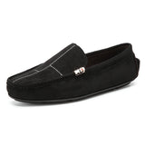 Brown Men's Suede Moccasins Breathable Casual Loafers Flats Slip-on Driving Shoes Peas zapatos de hombre MartLion black 88518 39 CHINA