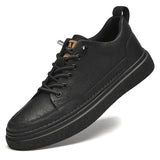 Luxury Casual Shoes Outdoor Men's Sneakers Skateboard Genuine Leather Suede Flats MartLion Black 38 