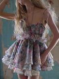 French Holiday Pastoral Summer Women Dress  Camisole frock MartLion   