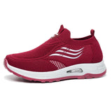 Casual Shoes For Women Sneakers Spring Mesh Breathable Slip-On Sports Tennis MartLion Red 39 