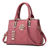 Designer  Bags Casual Women Leather Handbags Ladies Hand Bags Vintage Female Purse Shoulder Mart Lion Pink 30x13.5x23cm 