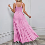 Loose Women's Dress Elegant Printed Floor-Length Dresses For Camisole Frock Sleeveless Frocks MartLion   