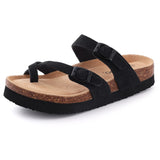 Women's Mules Sandals Men's Clogs Cork Insole Sandals Suede Beach Slides With Arch Support Soft Home Shoes MartLion Cow Suede-BK3 38(fit 23cm) 