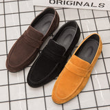 Suede Leather Men's Loafers Slip On Casual Footwear Moccasins Mart Lion   