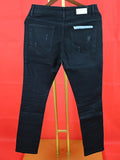 Purple  Jeans Black Label Tinted American Street Destroy Wash Repair Low Raise Skinny Denim Jeans MartLion   