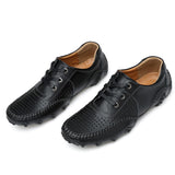 Golden Sapling Party Loafers Breathable Casual Shoes Summer Wedding Flats Retro Moccasins Men's Leisure Dress MartLion Black Hollow 39 