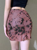 Women Floral Printed Mesh Summer Skirt Bodycon Polyester Mini Short Elastic Waist Casual MartLion   