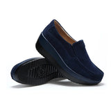 Autumn Shoes Platform Shoes Cow Suede Leather Flats Thick Sole Women's Loafers Moccasins MartLion   