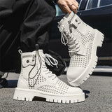 Men's English Style Thick Sole Design Men Boots  Layer Leather Casual Boots