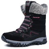 Women Boots Waterproof Snow Boots Warm Plush Winter Shoes Mid-calf Non-slip Winter Female MartLion   