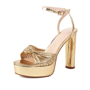 Summer Gold Silver Women Platform Sandals Hot High Heels Lady Party Shoes MartLion   