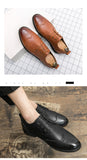 Men's Brogue Dress Shoes Formal Split Leather Lace Up Oxfords Flat Work Footwear Mart Lion   