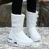 Women's Boots Anti-slip Waterproof Winter Snow Outdoor Thick Bottom Winter Shoes Thick Plush Medium Platform MartLion   