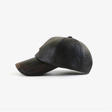 Baseball Cap Casual Hat Autumn And Winter Thin Plus Velvet Cap Leather Men's MartLion   