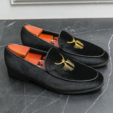 Embroidery Men's Loafers Gatherings Dress Shoes Formal Footwear Mart Lion   