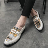 Men's Loafers Casual Shoes Luxury Leather Slip-on British Style Striped Soft Moccasins MartLion   