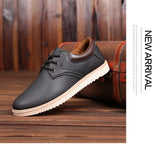 Men's Leather Casual Shoes Flat Trendy Sneaker Oxfords Zapatillas Mart Lion   