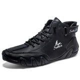 Soft Microfiber Leather Men's Shoes 8 Color Ankle Boots Design Outdoor Handmade Casual Hiking MartLion Black 48(30.0CM) 