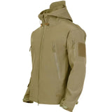 Autumn and Winter Men's Military Tactical Jacket Waterproof Fleece Camouflage Soft Shell Outdoor Sports Windproof MartLion Khaki 2 S 
