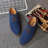 Spring Suede Leather Men's Shoes Oxford Casual Classic Sneakers Footwear MartLion Blue 39 