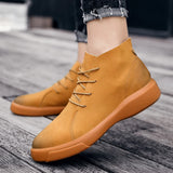 Winter Fur Warm Chelsea Men's Boots Suede Vintage Tendon Sole Wear Work Outdoor Soft Sole MartLion   