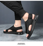 Men's Sandals Solid Color Summer Shoes Casual Open Toe Soft Beach Footwear MartLion   