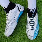 Football Boots Men's Futsal Shoes  Kids Tf Fg High Top Artificial Grass Studded Anti Slip Mart Lion   