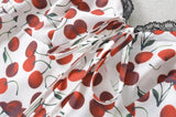 Summer Cherry Print Mini Dress Women Lace Slim Dresses MartLion   
