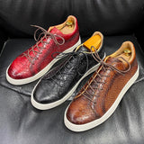 Derby Casual Shoes Men's Cow Genuine Leather Lace-Up Soft Sole Leather Flat Sneakers Driving Mart Lion   