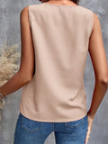 Sweet Style Solid Color Sleeveless Pullover Shirt Women MartLion   