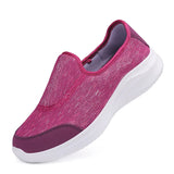 Women Flats Platform Sneakers Lightweight Breathable Slip-On Ride Shoes Flats Running MartLion Rosy Red 36 