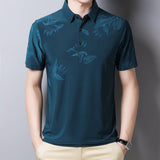 Summer Men's T Shirt Casual Print Short Sleeve Tshirt for Silm Fit Turn-down Collar Mart Lion green M 50-60 KG 