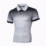 Men Polo Men Shirt Short Sleeve Polo Shirt Print Polo  Summer Streetwear Casual Fashion Men tops MartLion gray XXL( 