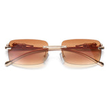 1PC Ocean Lens Sunglasses Women Men's Cheetah Decoration Rimless Rectangle Retro Shades UV400 Eyewear MartLion   