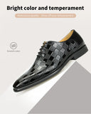 Casual With Tuxedo Shoes Summer zapatos hombre Men's Patent Leather Trend Pointed Toe Office Wedding Rubber MartLion   