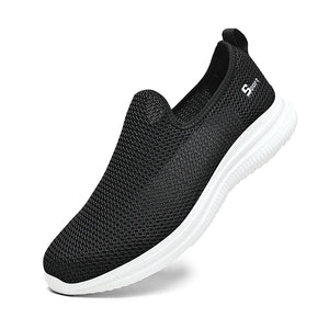 Mesh Men's Shoes Summer Lightweight Sneakers Casual Walking Breathable Men's Loafers Zapatillas Hombre MartLion black 37 