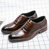 British Men's Dress Shoes Classic Formal Split Leather Elegant Sapato Social Masculino Mart Lion   