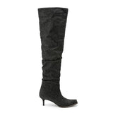  Show Boots Women's Thin High Heel Pleated Long Four Seasons MartLion - Mart Lion