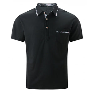 Men's Short sleeved Polo Shirt Summer European and American Street Casual Pocket Lapel Top Men's MartLion   