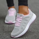 Breathable Sneakers Women Solid Color Soft Sneakers Women Mesh Fabric  Shoes Women MartLion   